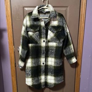 Steve Madden Black, cream and green Plaid Women's shacket